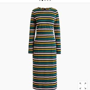 JCrew Stripped Long sleeves dress 6 multiple color